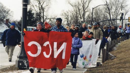 North Central students march in an MLK parade in 2003.